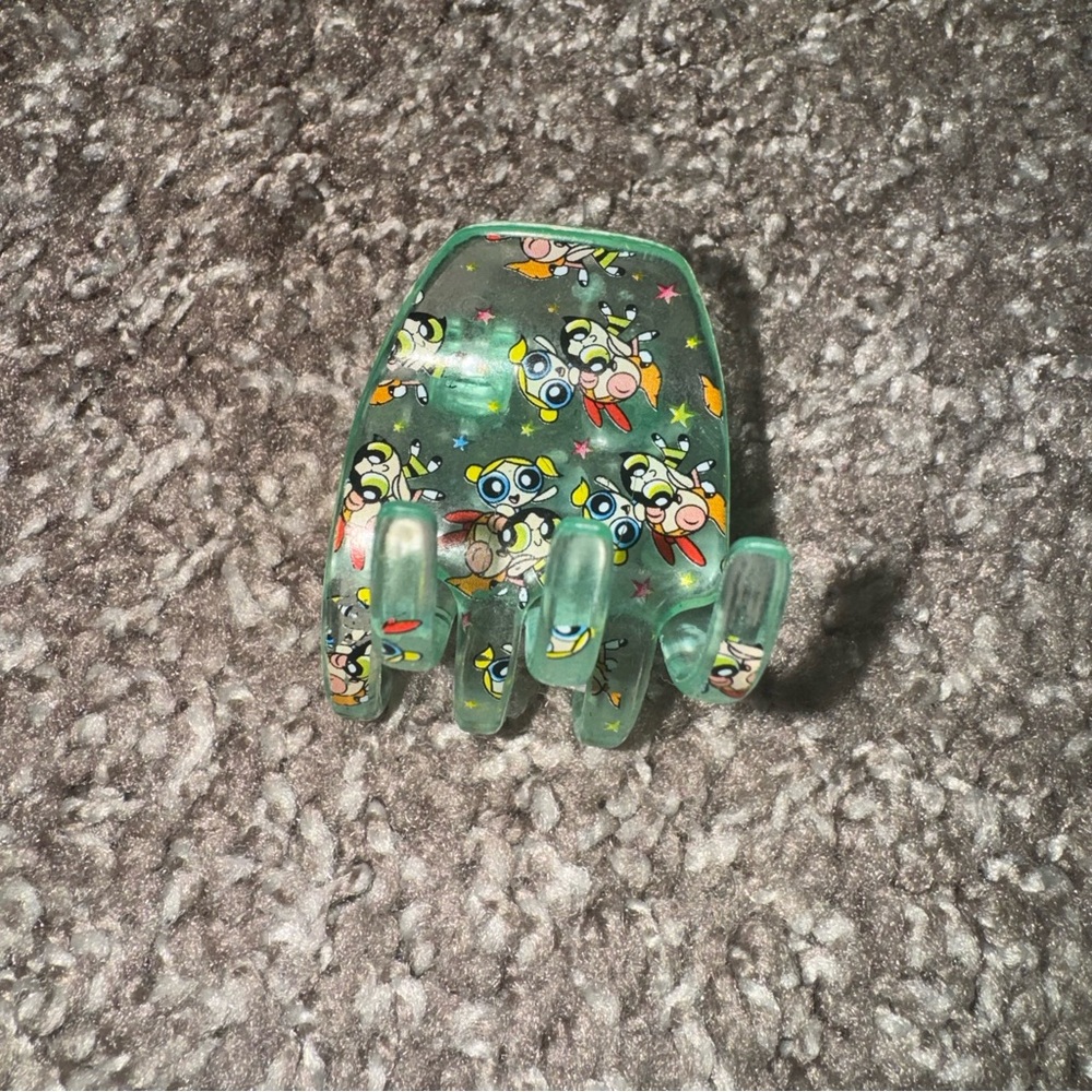 Powerpuff Girls Green Transparent Hair Claw Clip Y2K 90s Vintage Retro Accessory